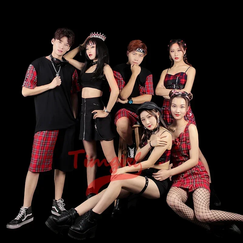 

Новый костюм для джазового танца, корейский костюм для группового танца для девочек, комплект для уличных танцев в стиле хип-хоп, женская одежда для подиума, DWY4447