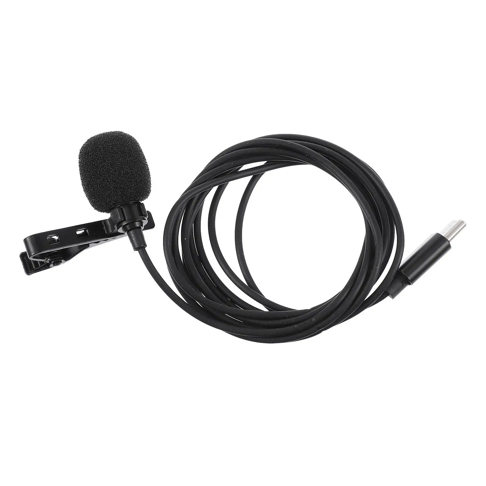 

Type C Mobile Phone Microphone Lavalier Clip Mini Usb Sponge Lapel 360 Degree Pickup High Fidelity Automatic Noise