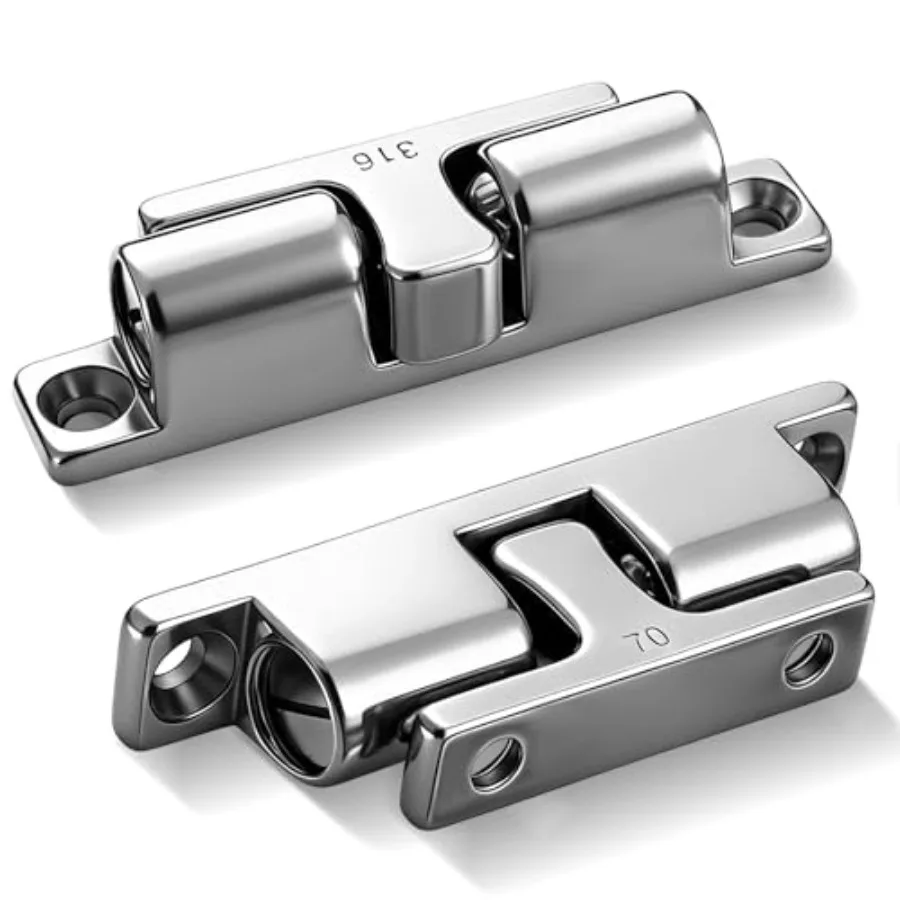 Marine Grade 316 Stainless Steel Cabinet Tension Catch 70 mm Double Ball Tension Roller Catch Latch for Ship Hardware, Deck Ins