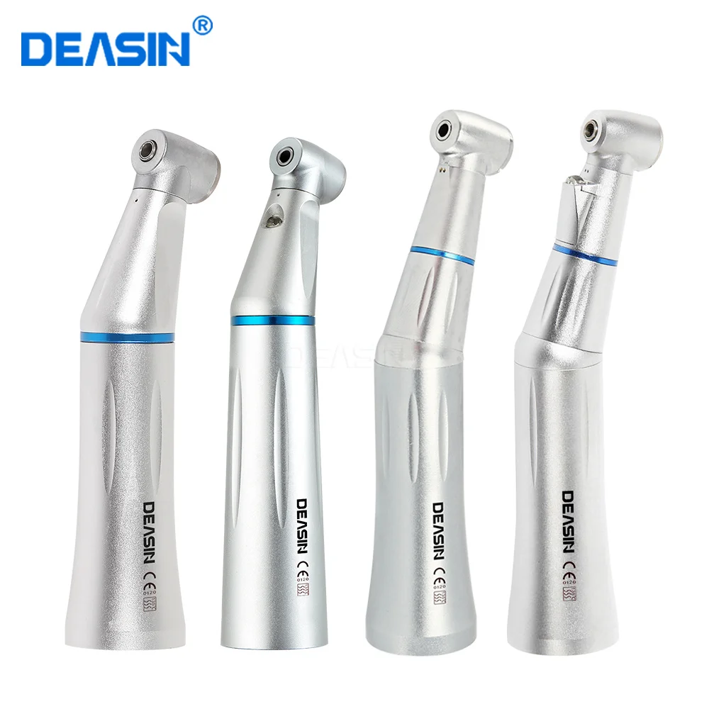 Dental Low Speed Handpiece 1:1 Blue Ring Profile LED Motor Generator/No LED Push Button Internal Water Jet for 2.35 Drill