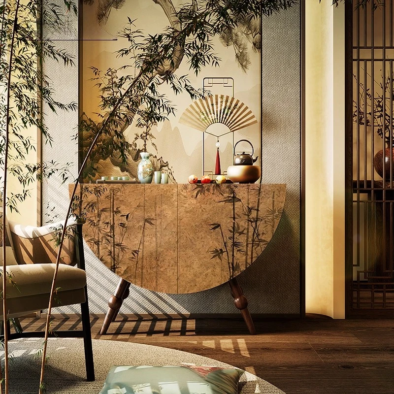 

Домашний входной шкаф, антикварный декоративный обеденный боковой шкаф из массива дерева