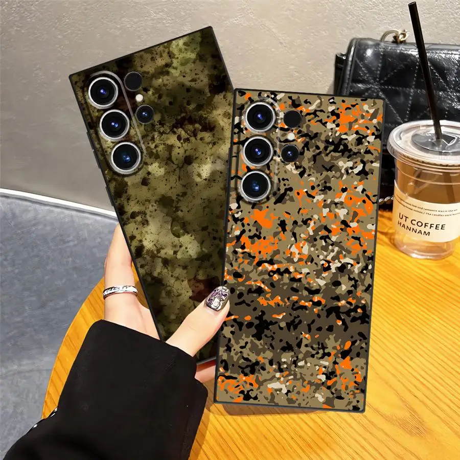 Camouflage Pattern Case for Samsung Galaxy S23 FE S21 S9 S24+ S22 S20 S25 Ultra S25+ S24 Plus Soft Back Phone Cover