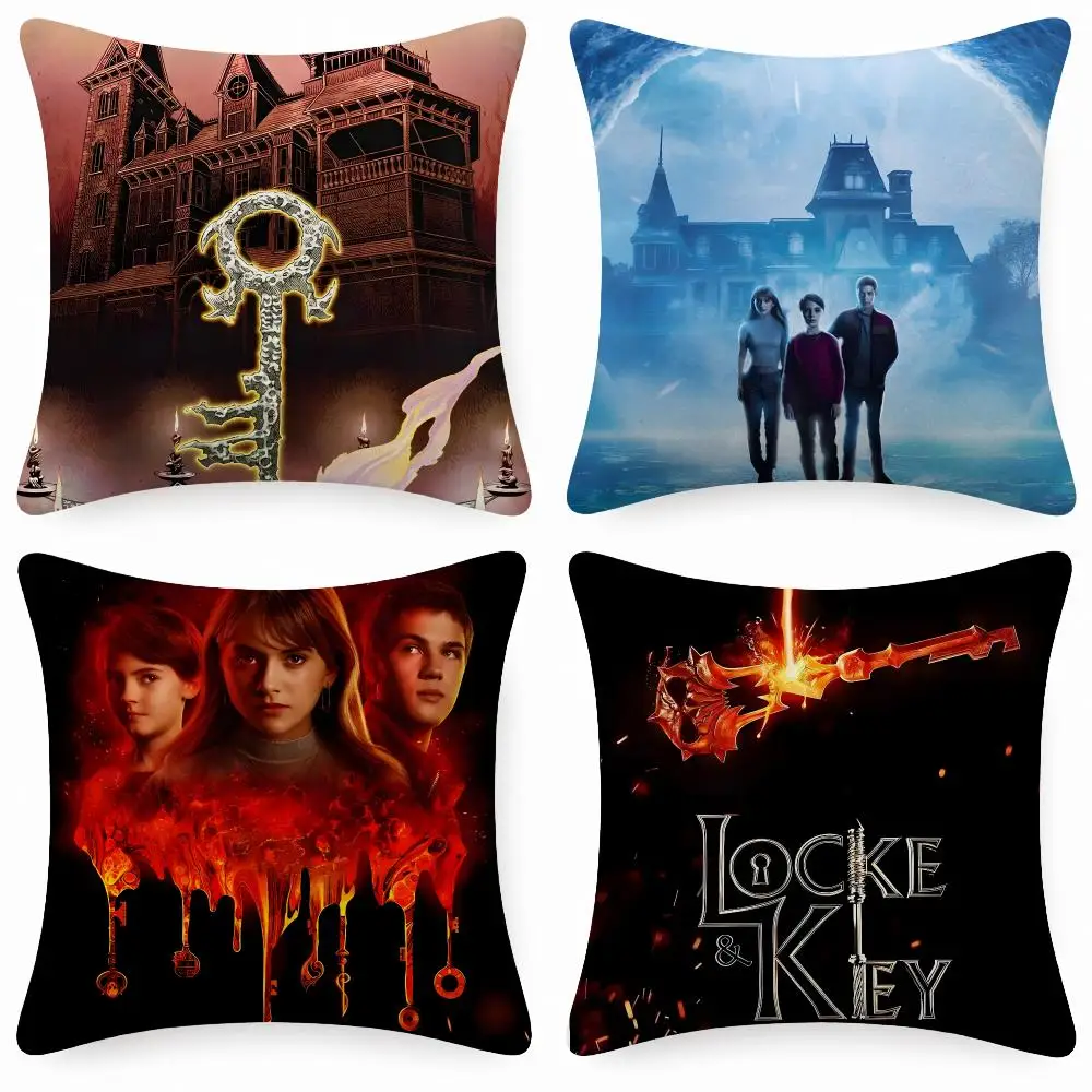 Series TV Drama L-Locke Key Cushion Cover Short Plush  throw pillow Anti-Mite Sofa Bedroom Den Car Dorm Decor Gifts