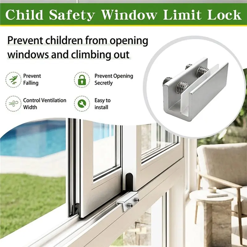 B82B-Window AC Bracket With Security Lock,No Drill Air Conditioner Support Bracket For Window,AC Window Support