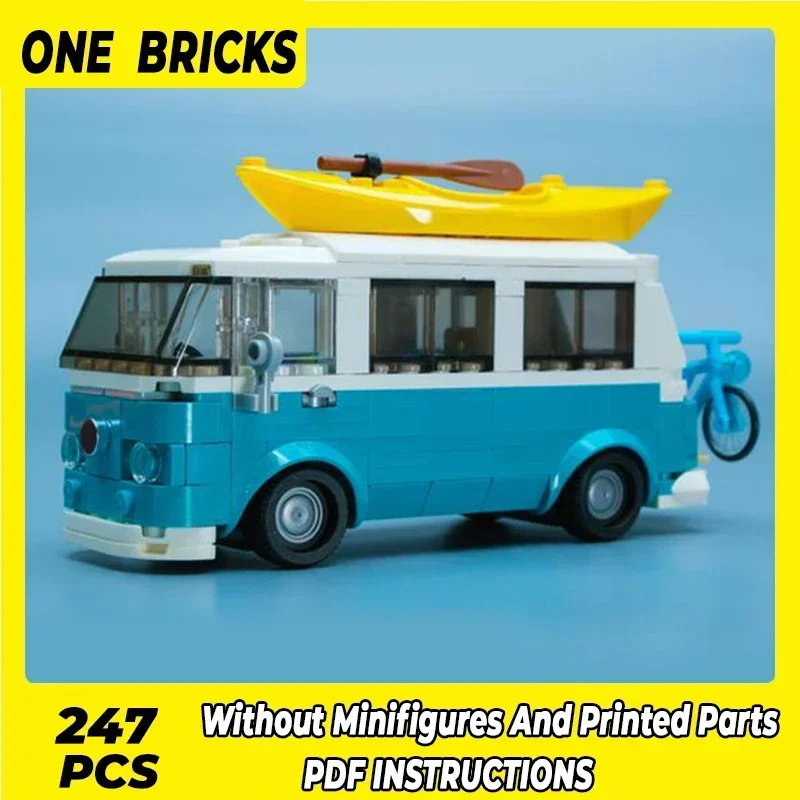 Moc Building Bricks Classic City Car Model Field T2 Camper Van Technology Modular Blocks Gifts Christmas Toys DIY Sets Assembly