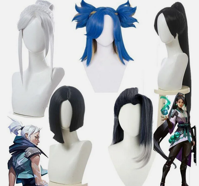 Valorant Cosplay Jett Viper Neon Fade Sage Yoru Gekko Skye Wig Halloween Wigs