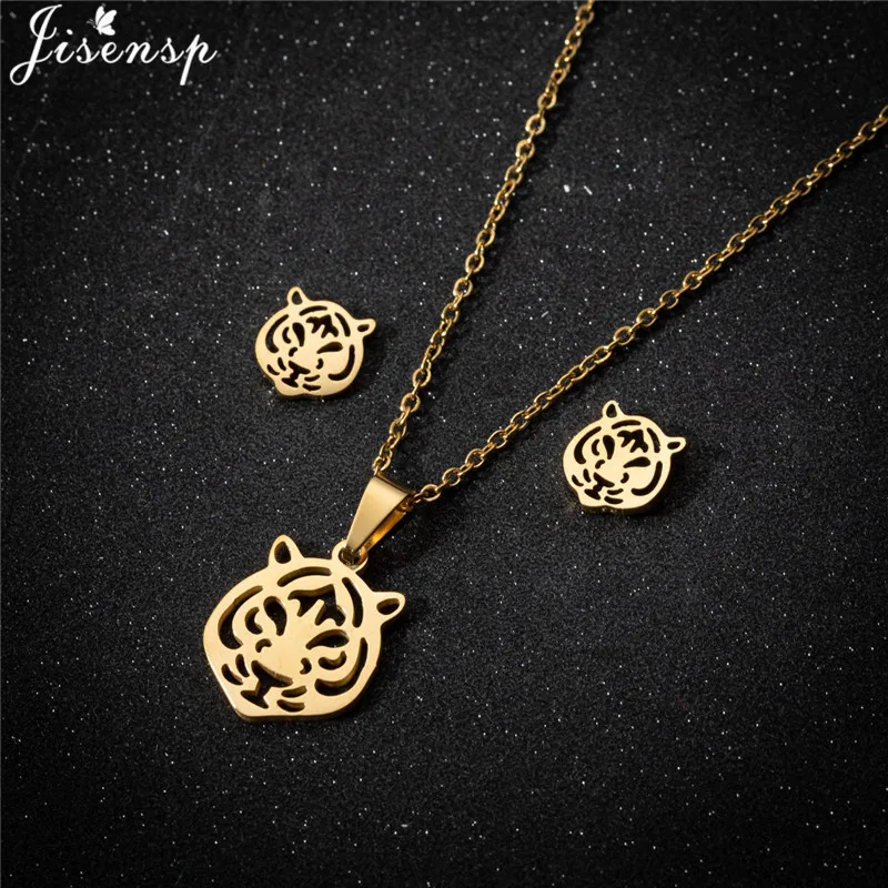 Multiple Stainless Steel Animal Charm Necklace Women Cute Koala Cow Jewelry Set Girls Birthday Party Earring Gifts Accessories view 5