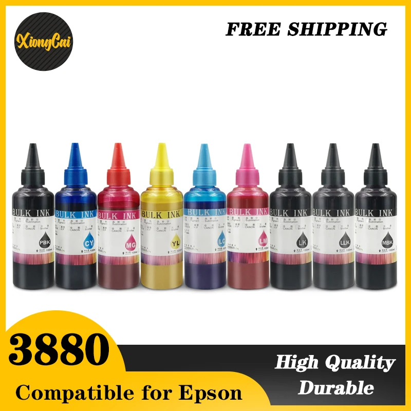 1SET/100ML Universal Pigment Ink For Epson SureColor P600 P800 Stylus Pro 3800 3880 7890 Printer 9 Colors Refill Pigment Ink