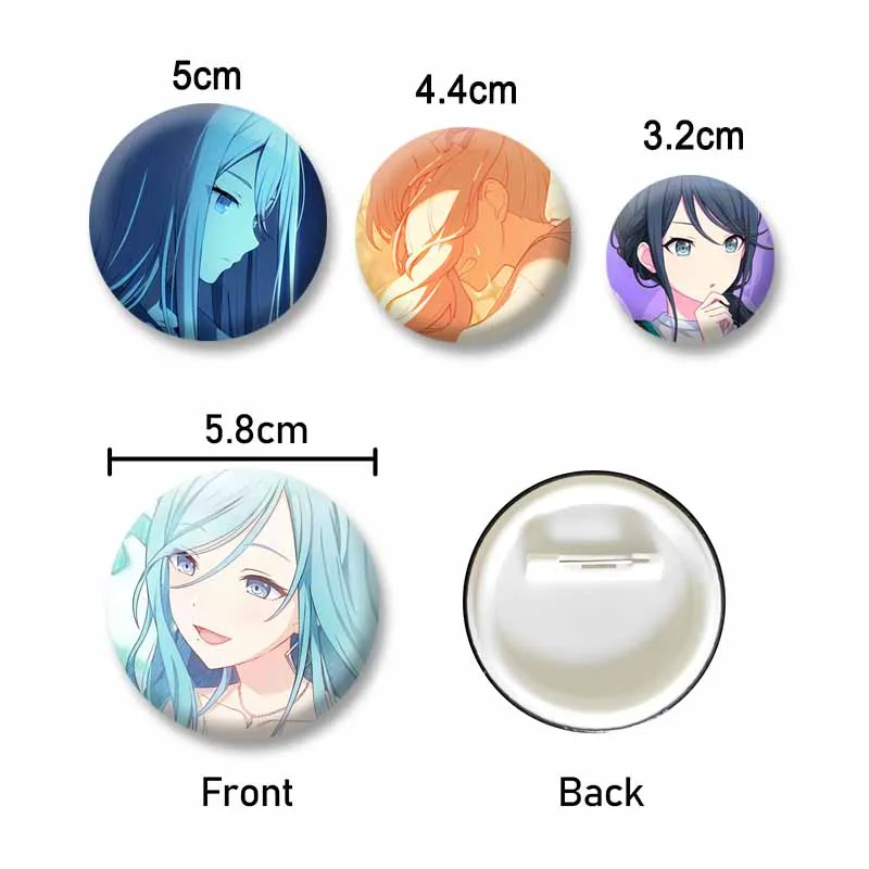 Game Project Sekai PJSK Enamel Pins Round Brooch for Backpack Decor Accessories Cartoon Cosplay Badge Toys Gifts for Kids Friend