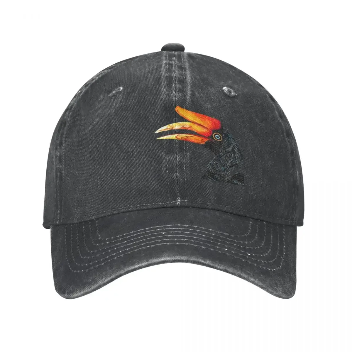 Rhinoceros hornbill bird - ink and watercolour Cowboy Hat Hat Beach Sun Hat For Children party Snap Back Ladies Men's