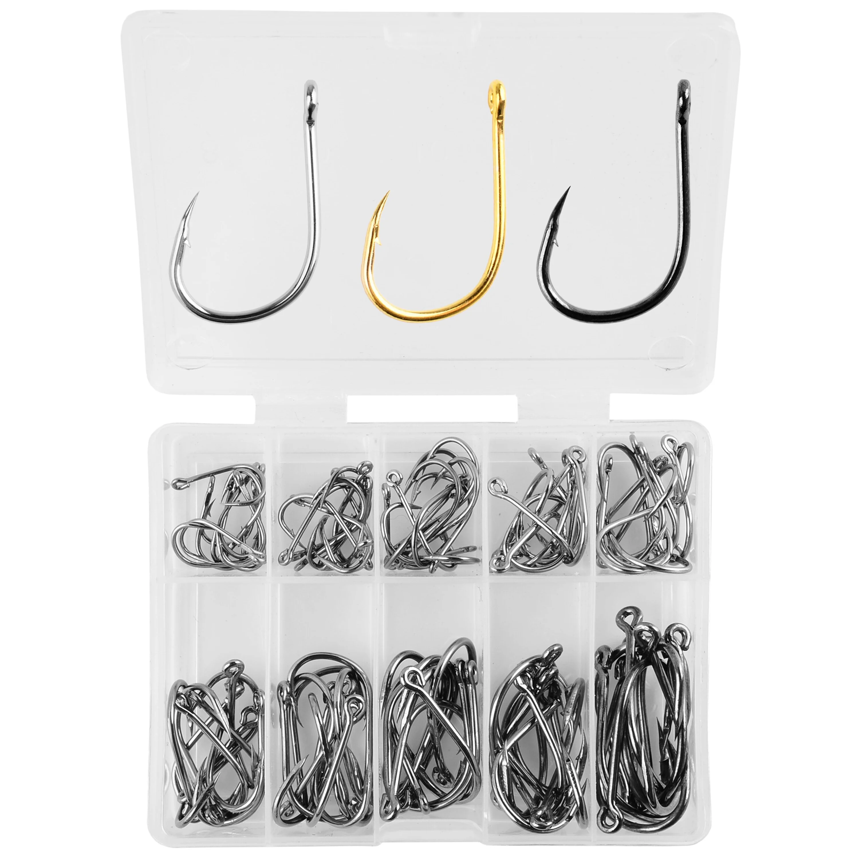 △   ชุดเบ็ดตกปลา 100 ชิ้น เบ็ด - Fishing Hook Circle บทวิจารณ์และราคา
