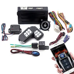 Universal Car Alarm AutoStart System APP Remote Control Engine Ignition Kit Push One Button Start Stop System Car Accessories