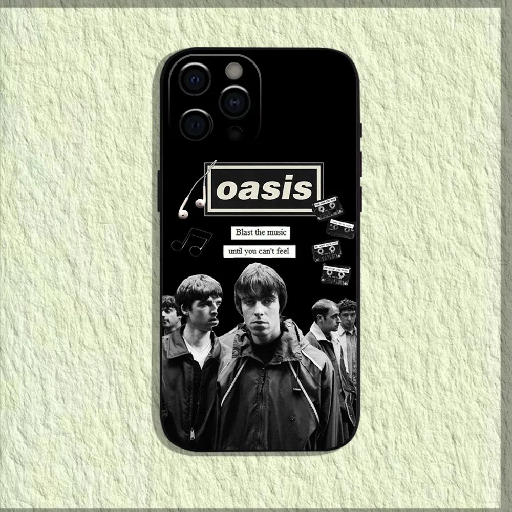 O-Oasis-s Band Phone Case For iPhone 16,15,14,13,12,11,Pro,X,XS,Max,XR,Plus,Mini Soft Black Cover