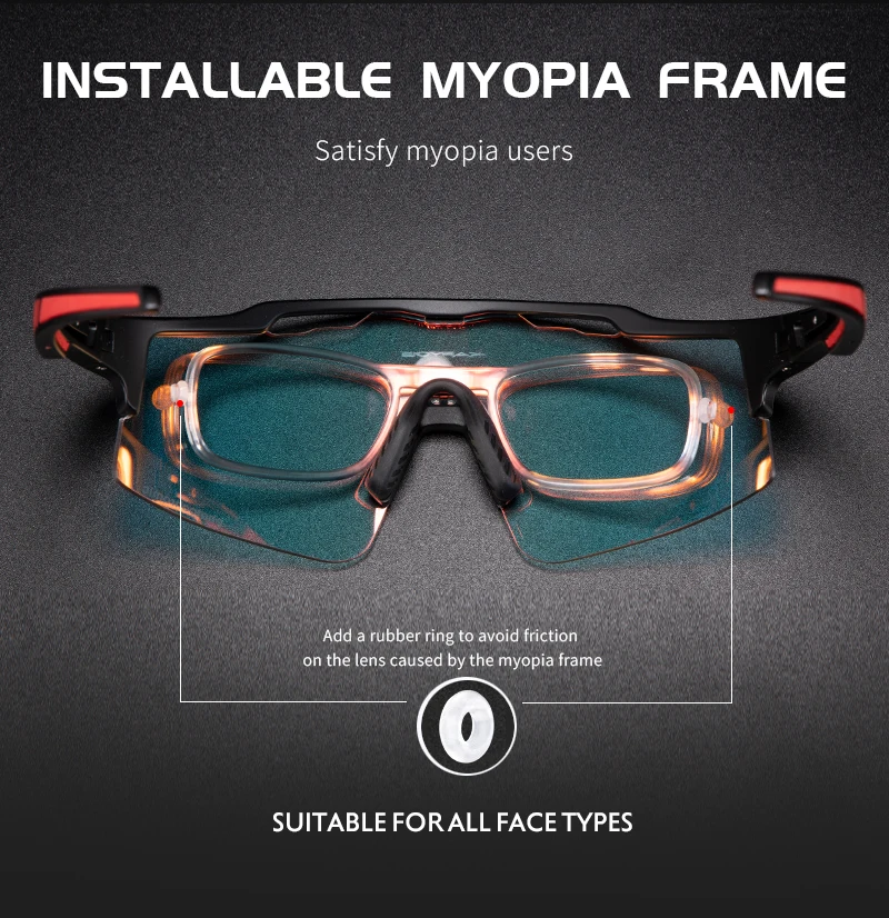 Kapvoe-RED Photochrome Gold Fahrradbrille Sport Herren Sonnenbrille für Herren Fahrrad Damen Outdoor UV400 Fahrradbrille – Detail 15