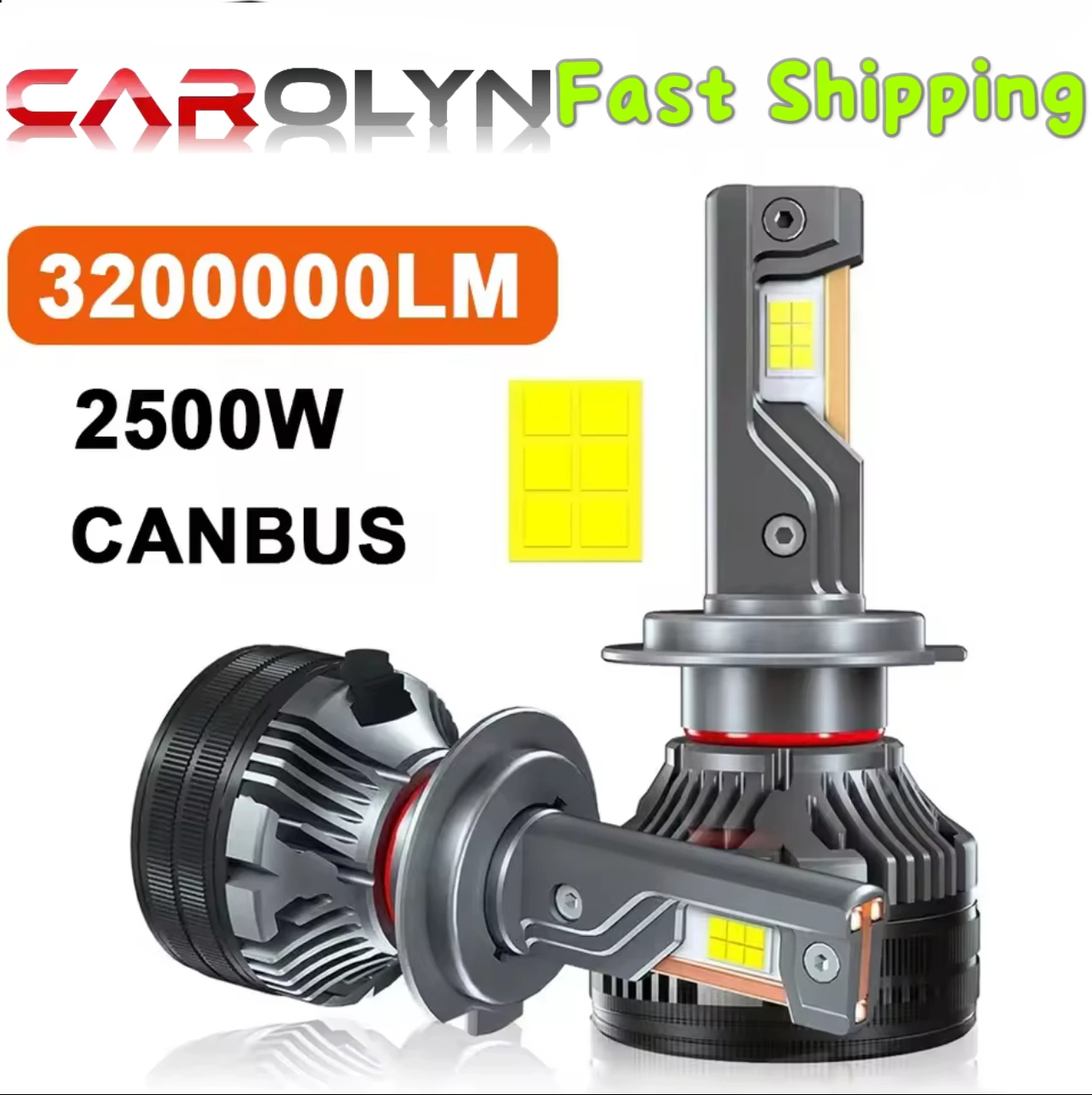 

CAROLYN 2500W LED car headlights H4 H11 H7 9005 9006 Super bright White light Durable