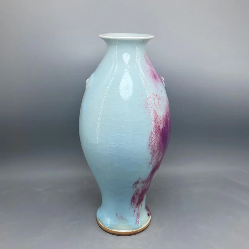 Ceramic vase Fish vase ornamental vase handicrafts Jun porcelain has ice cracks open pieces of under-glaze bubbles