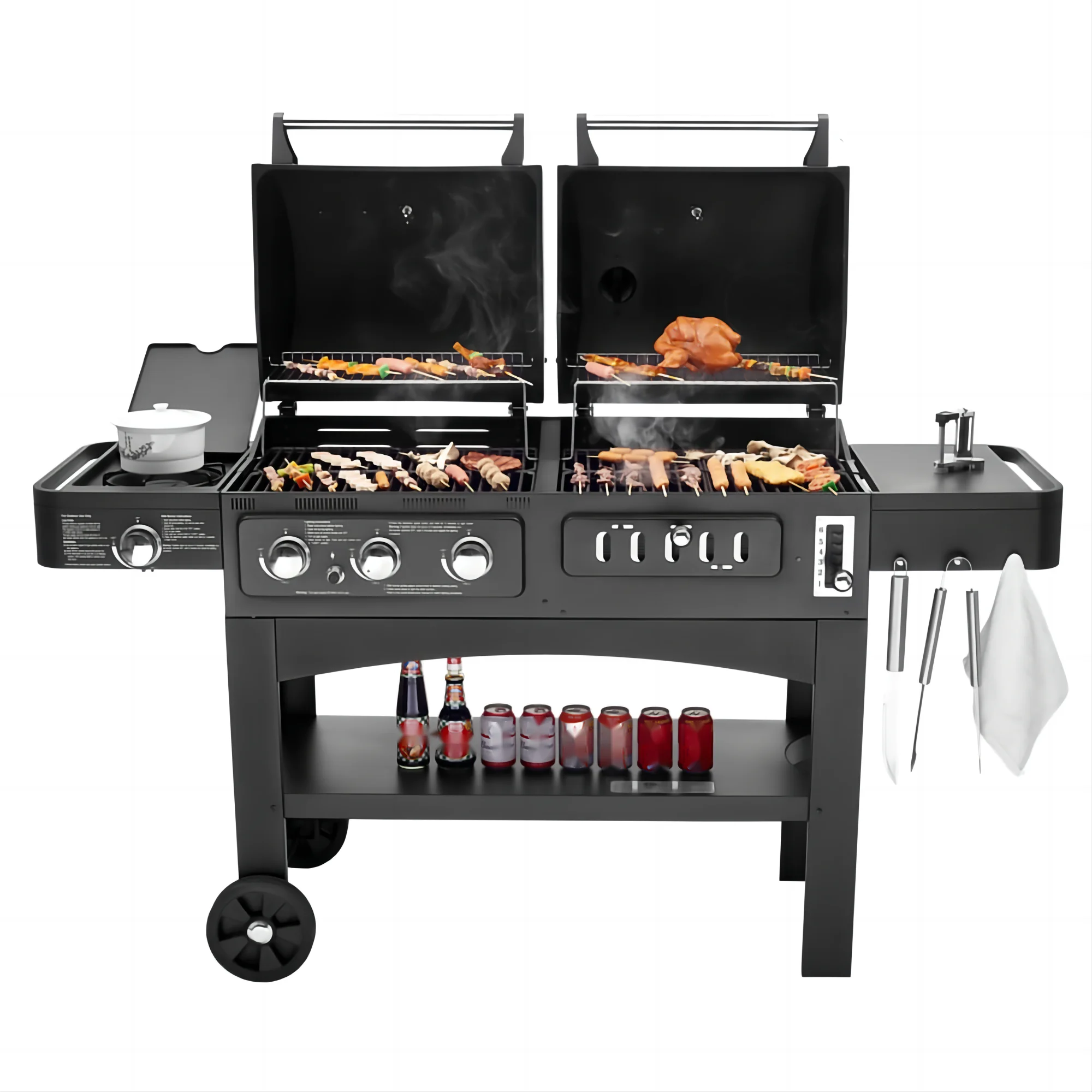 Outdoor Kitchen Bbq Grill Machine Tandoor Oven Kebab Machine Charcoal Stove Smoker Chimney Barbecue Grill Oven Barbeque Cooking