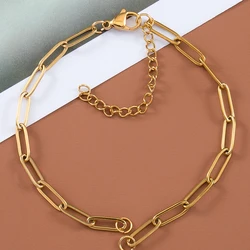 5pcs Stainless Steel Semi-finished Bracelet Frame Chain with Adjustable EXtension Chain Lobster Clasp