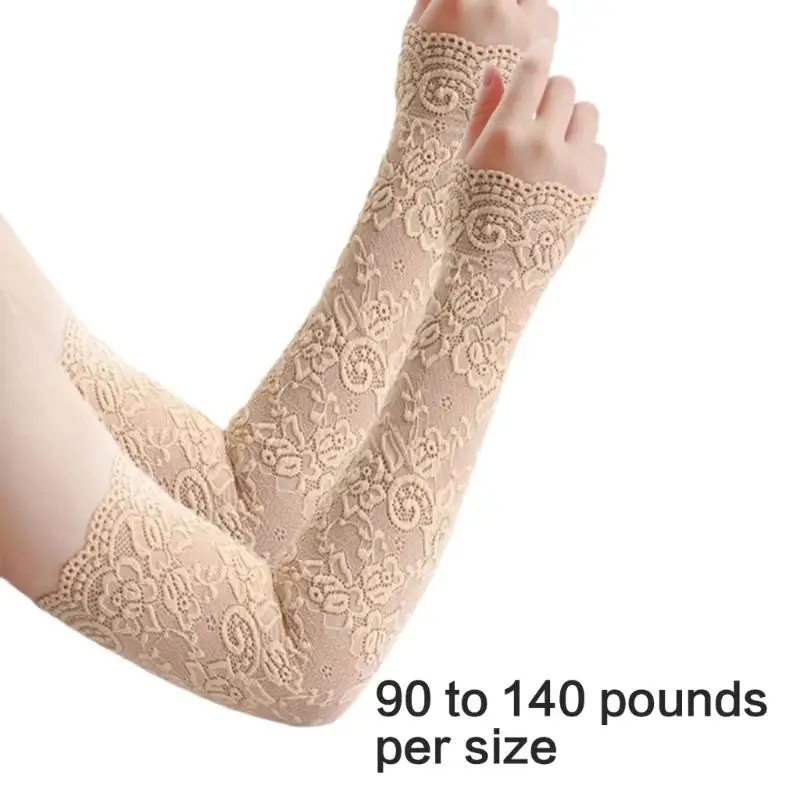 652F Sorveni braccio resistenti sole con ricamo floreale Accessori sportivi esterni elastici