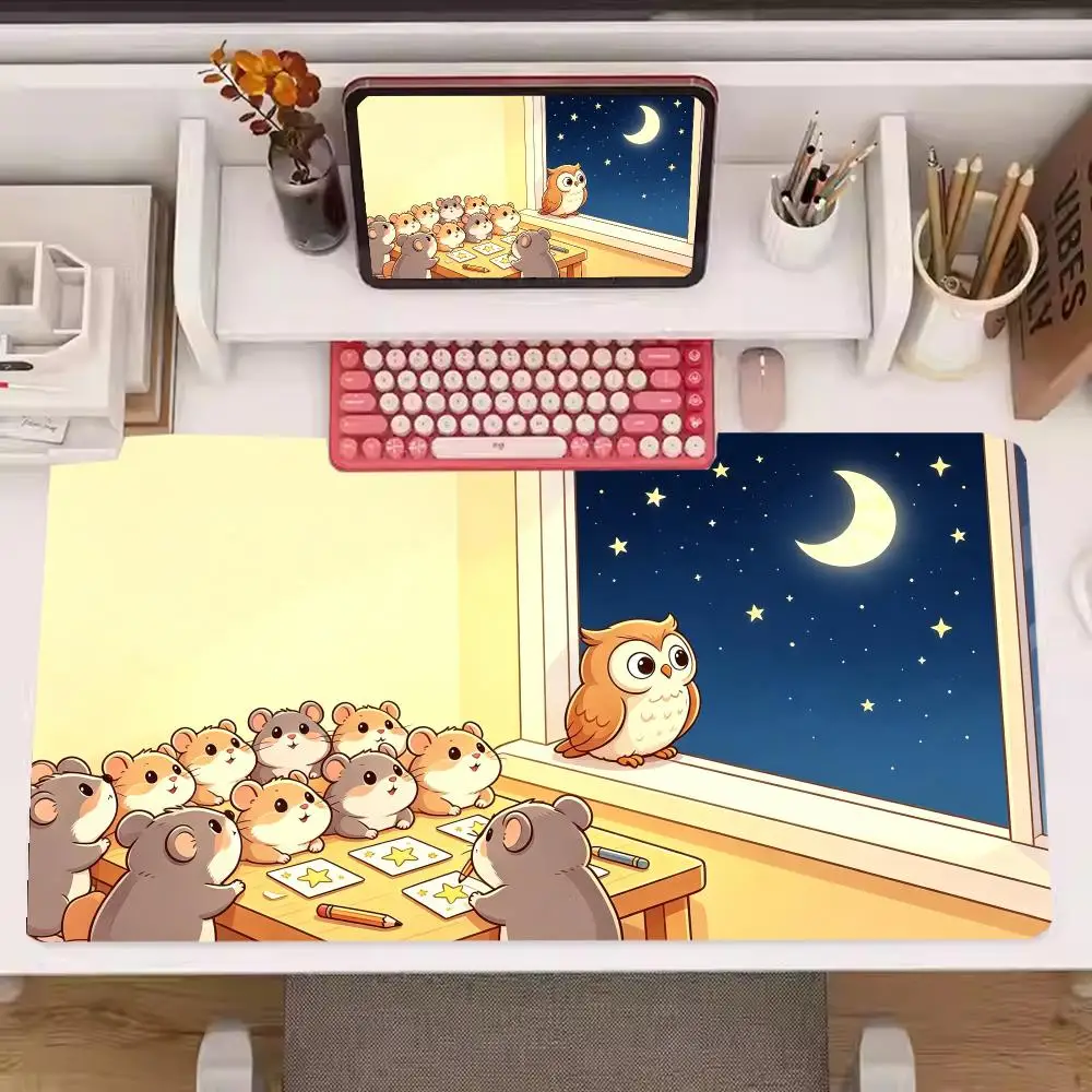 Spring Meadow Puppy Bird Pastoral Style Desk Mat large size keyboard accessories laptop office mousepad