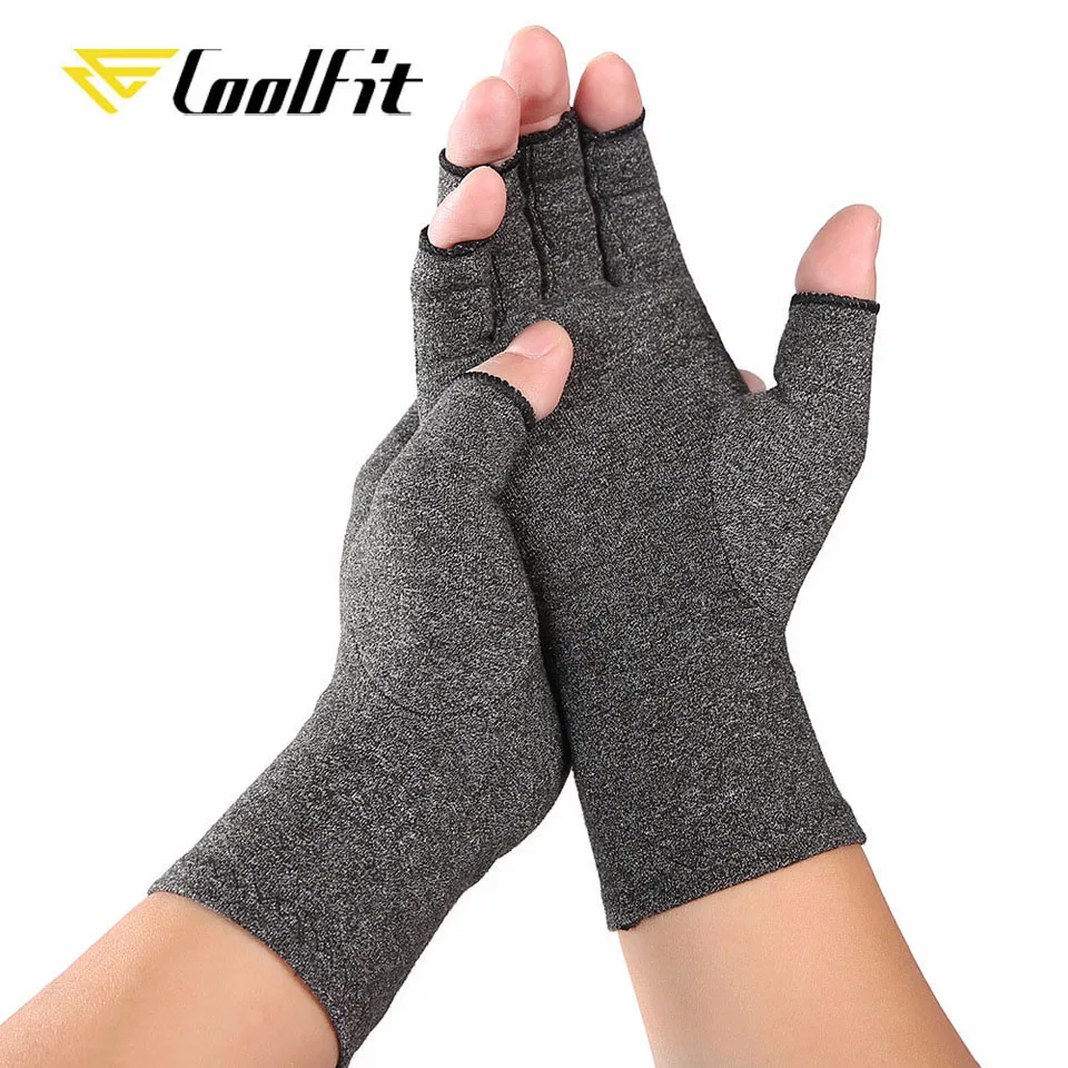 Coolfit 1 Pair Compression Arthritis Gloves Wrist Support Cotton Joint Pain Relief Hand Brace Women Men Therapy Wristband