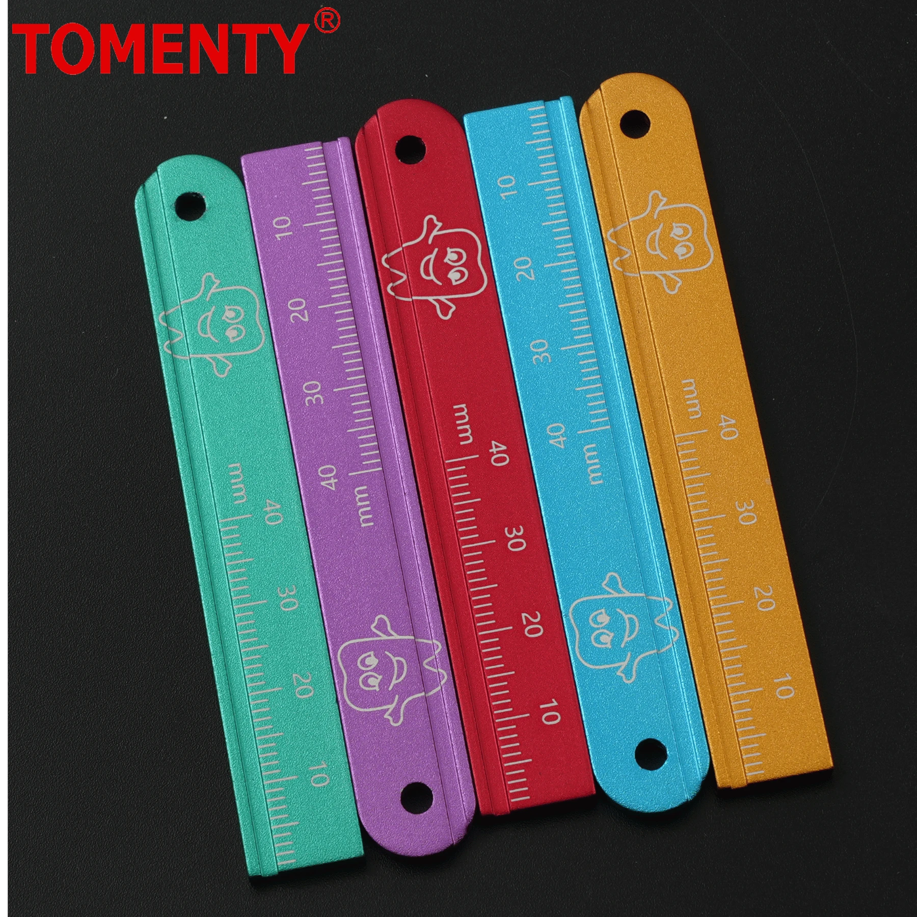 1/5Pcs Dental Rulers Aluminium Dentist Endo Finger Ruler Measure Scale Endodontic Dental Instruments Measuring Endo Ruler