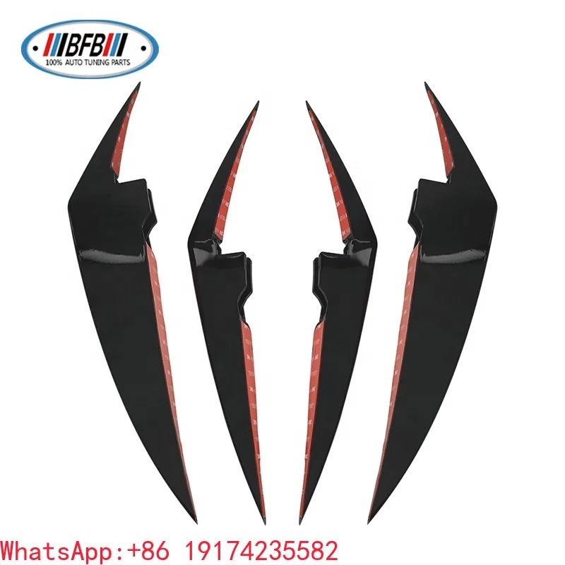

4PCS ABS Glossy Black Front Bumper Canards Flaps Splitter Fins for BMW 3 Series G 2023+