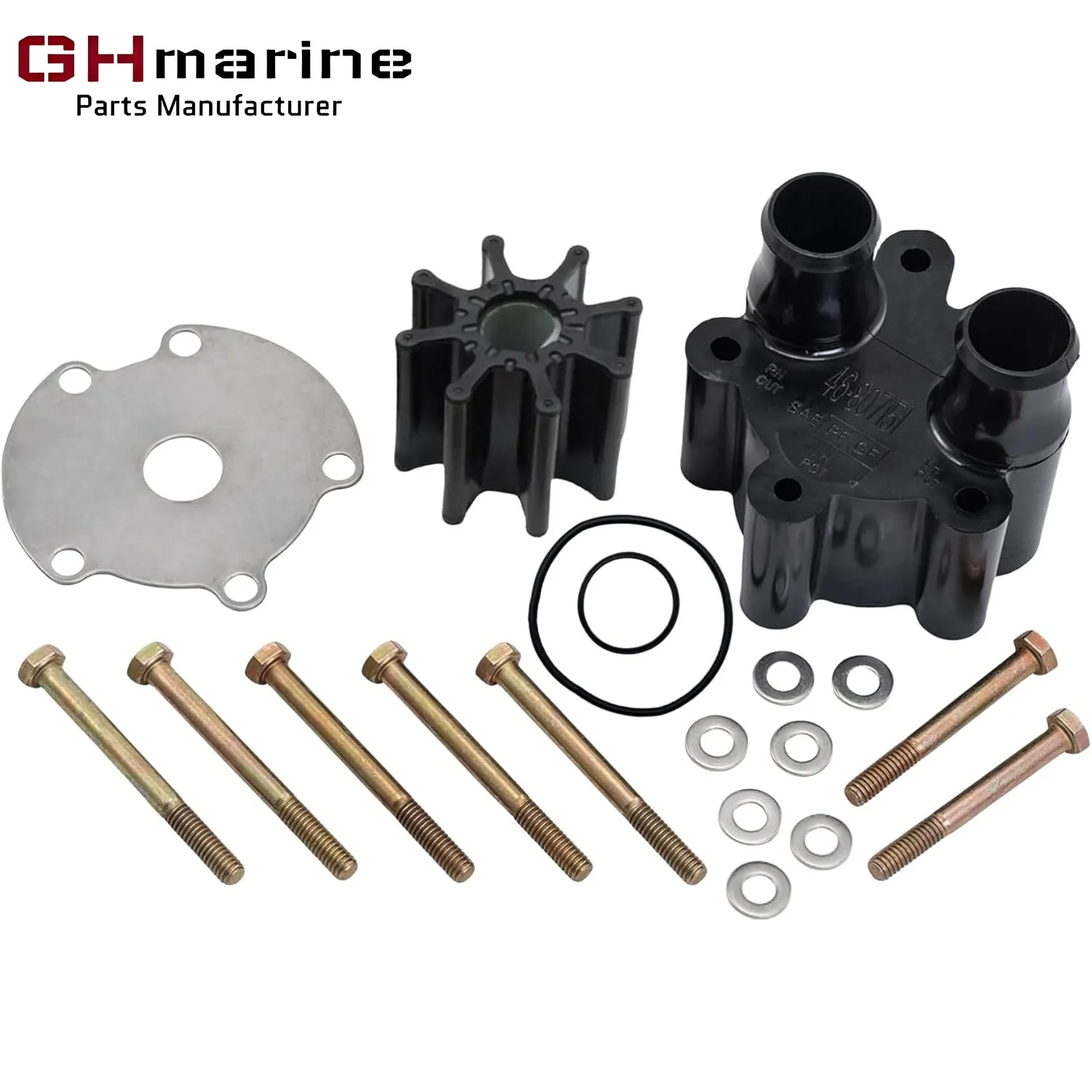 

Water Pump Impeller Repair Kit w/ Plastic Housing for MerCruiser Alpha Bravo I II III Boat Engines 46-807151A14 807151A7 18-3150