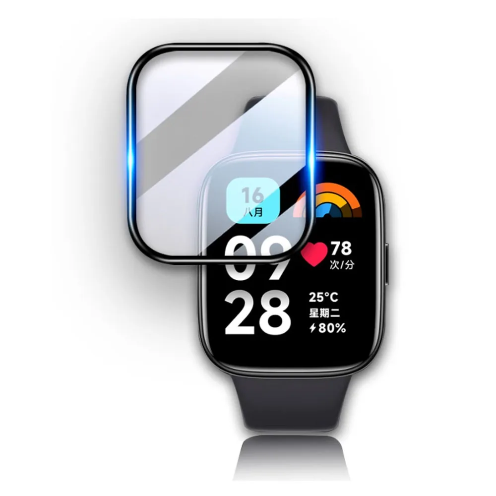 Behua ฟิล์มขอบโค้ง3D กันรอยแบบใสสำหรับ redmi Watch 4ฟิล์มป้องกันสำหรับ redmi Watch 3 Active Lite Accessories
