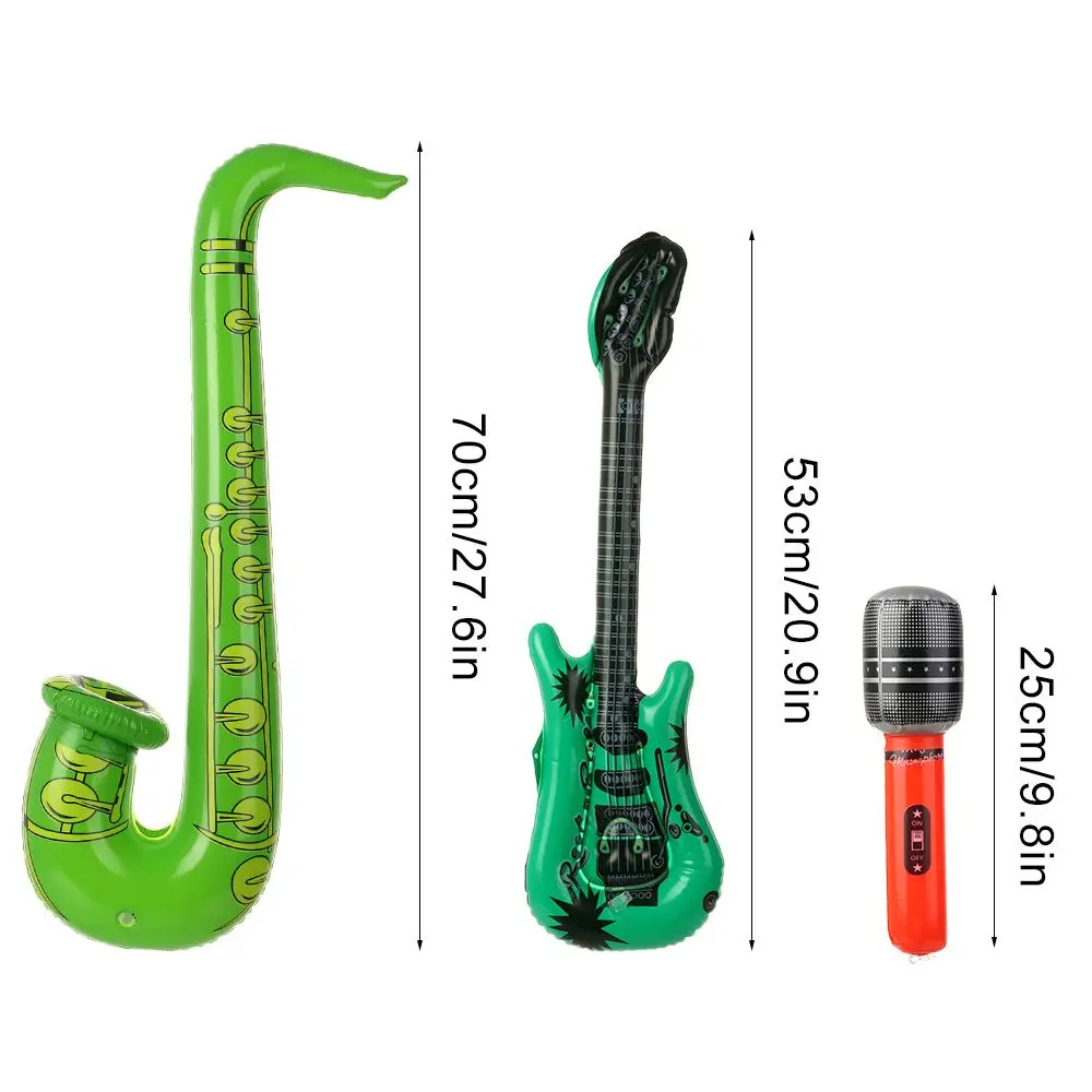 6 stücke Aufblasbare Instrumente PVC Simulation Instrumente Gitarre Sax Mikrofon Party Hip Hop Geburtstag Party Supplies