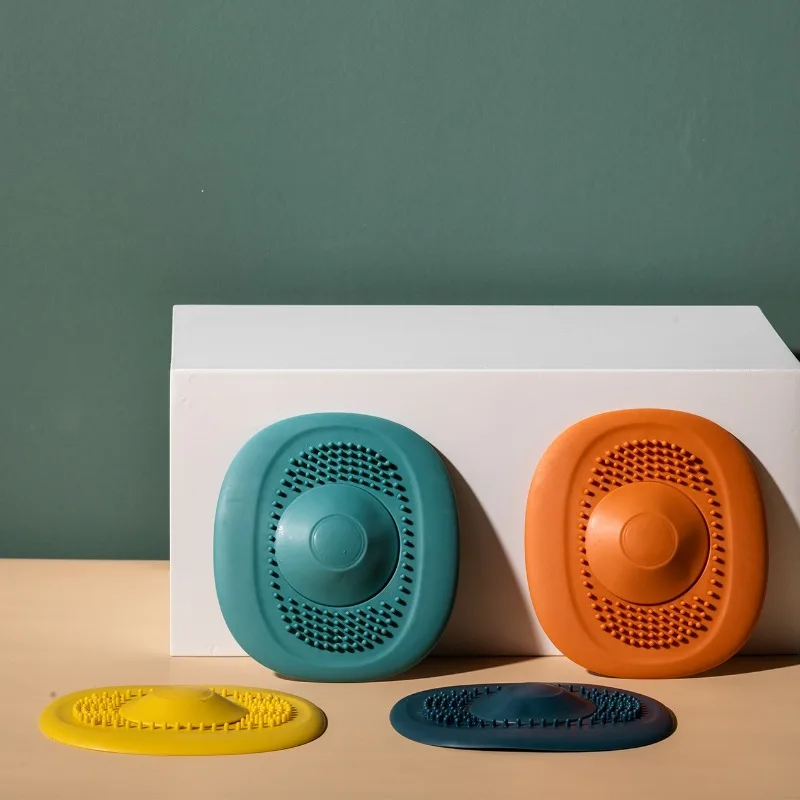 3 pezzi filtro per lavello da cucina a prova di spruzzi push per sigillare copertura di scarico quadrata blocco odori anti intasamento facile da pulire elementi essenziali per il bagno