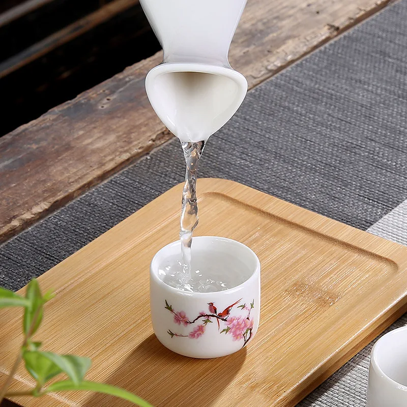 Una olla con cuatro tazas, divisor de vino de cerámica Triangular, taza Baijiu, regalo de bodega, juego de vino, olla de vino calentadora