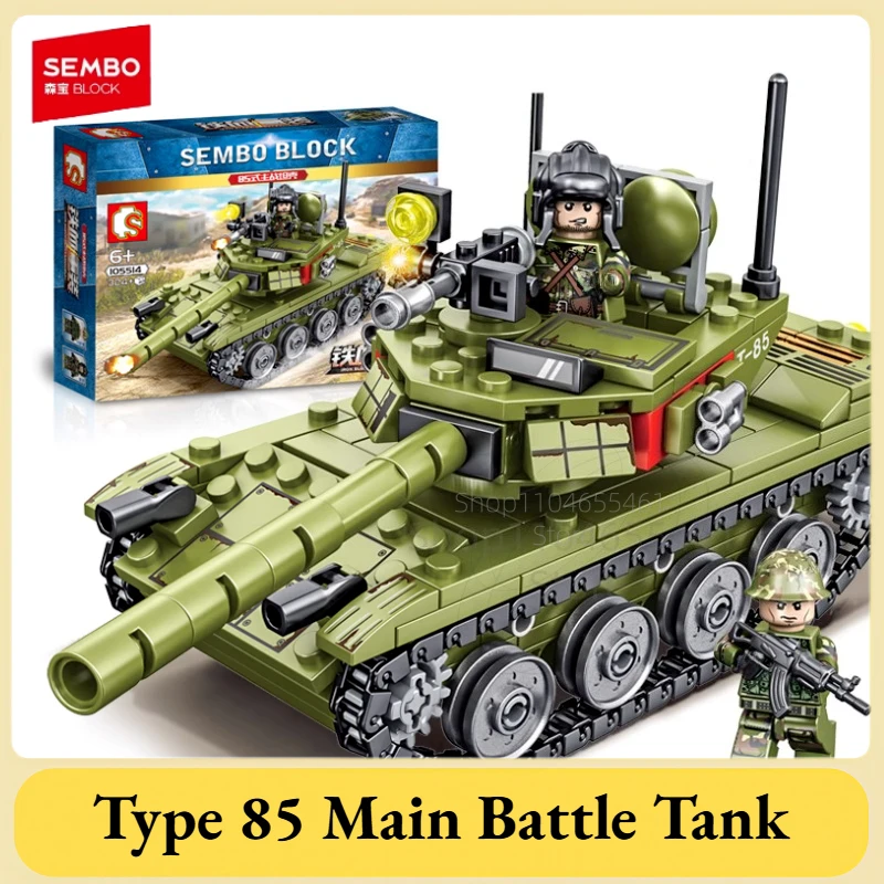SEMBO 85 Carro armato da battaglia principale Building Blocks Serie militare con sangue di ferro Giocattoli educativi di assemblaggio Regali di festa per ragazzi da collezione