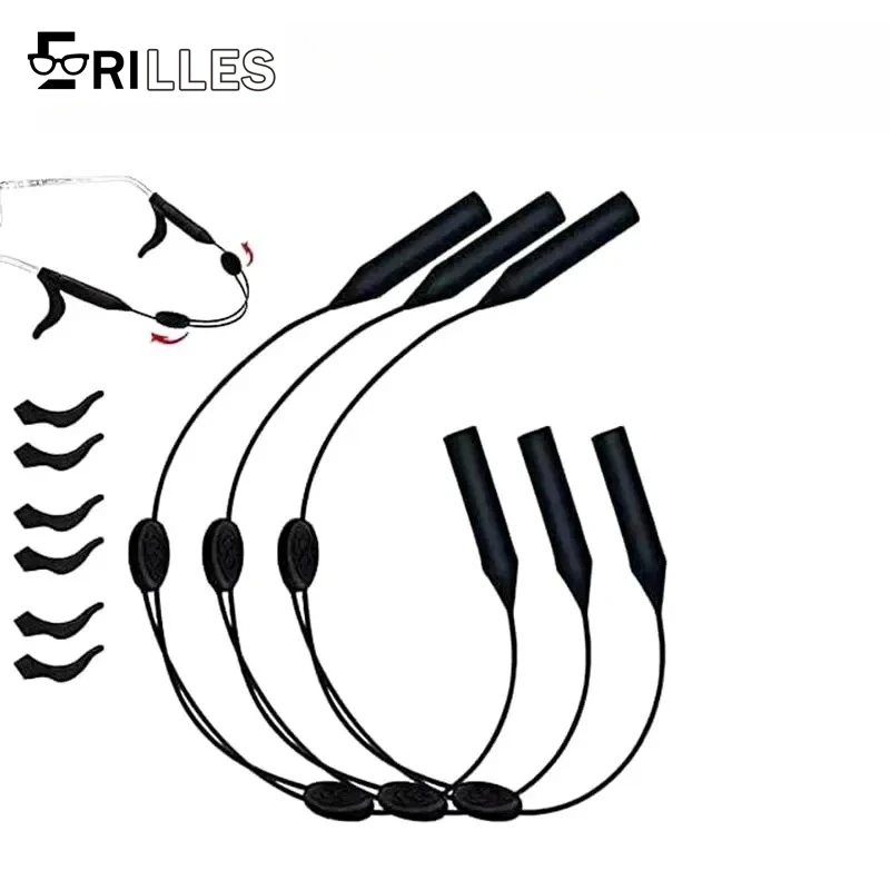 Verstellbarer, rutschfester Brillenhalter, universelle Passform, Brillenband, Sport-Sonnenbrille, Unisex-Halter, Riemen, Lanyard