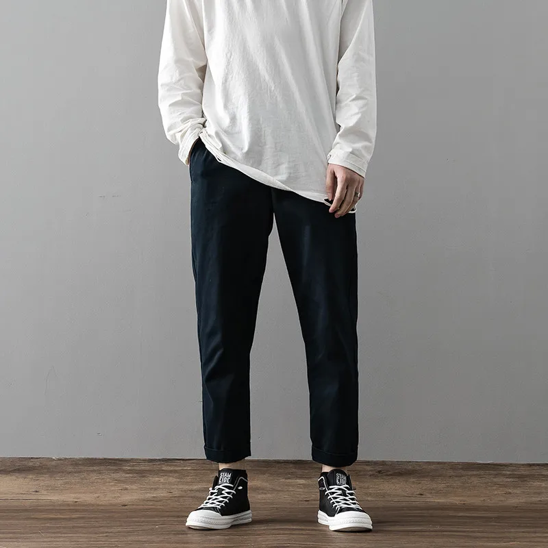 

Модные мужские повседневные брюки из чистого хлопка, стильные, универсальные, удобные, для весны и лета, в городском стиле, для отдыха.