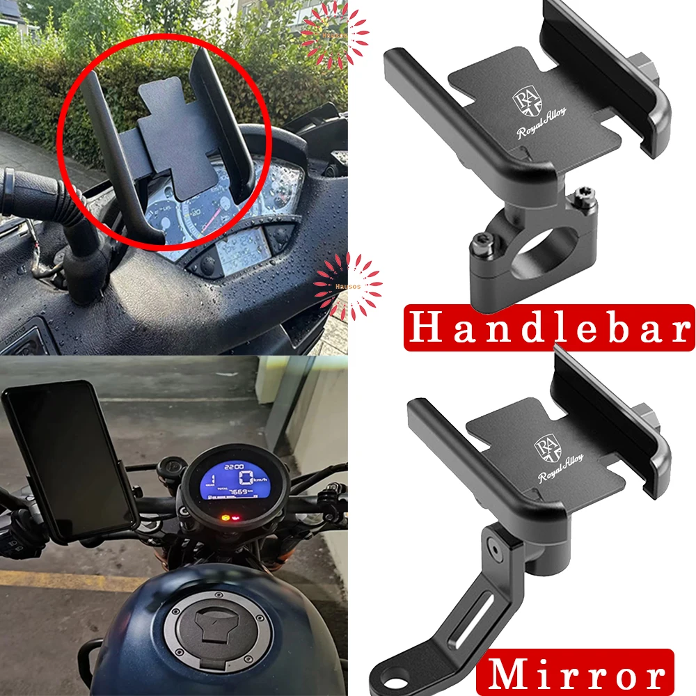 

Logo For ROYAL ALLOY GT2 150TG TG 250 cross GP250 MT GP125 GT GPS Stand Bracket Mobile Phone Holder Motorcycle Accessories