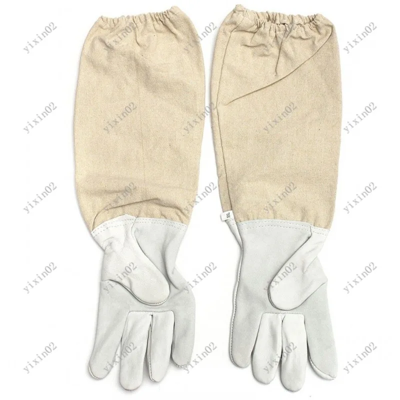Protective Beekeeping Combination Set Bee-Proof Suits with Brown Apricot And Sheepskin Gloves for Safe Honey Harvesting