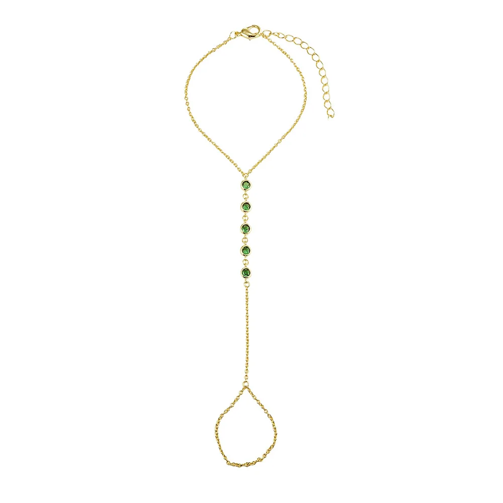 Stonefans Green Bracelets 2024 Women Charm Wholesale for Ladies Rhinestone Finger Trend Summer Hand Jewelry Accessories Gifts