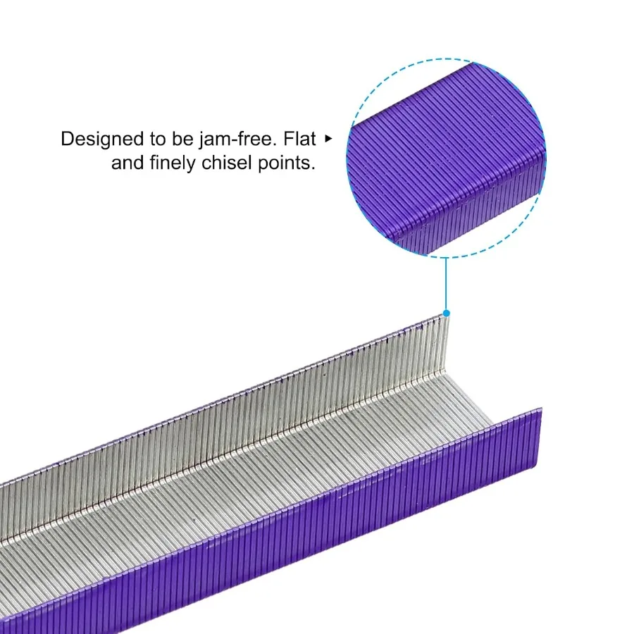 26 6 Standard Staples 10 Pack 10000pcs 1 4" Leg Length Flat Clih Chisel Point Staples JamFree for Desk Stapler Office Desktop H