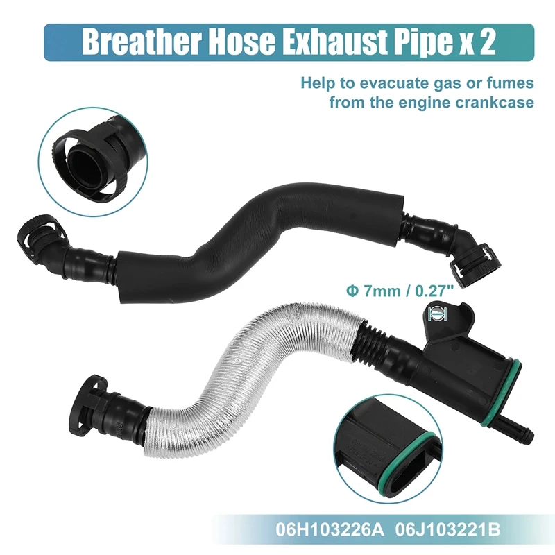 Engine Valve Oil Separator&Breather Hose Exhaust Pipe Kit For  A3 A4 A6 Q5 Beetle GTI Passat 06H103495AH 06H103226A