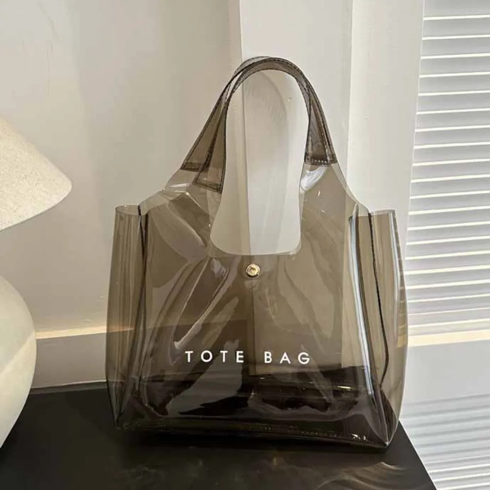 

Fashion Storage Bag PVC Transparent Bag Summer Tote Bag Jelly Handbags Cosmetic Bag Beach Bag Letter Shoulder Bag Fitness Bag