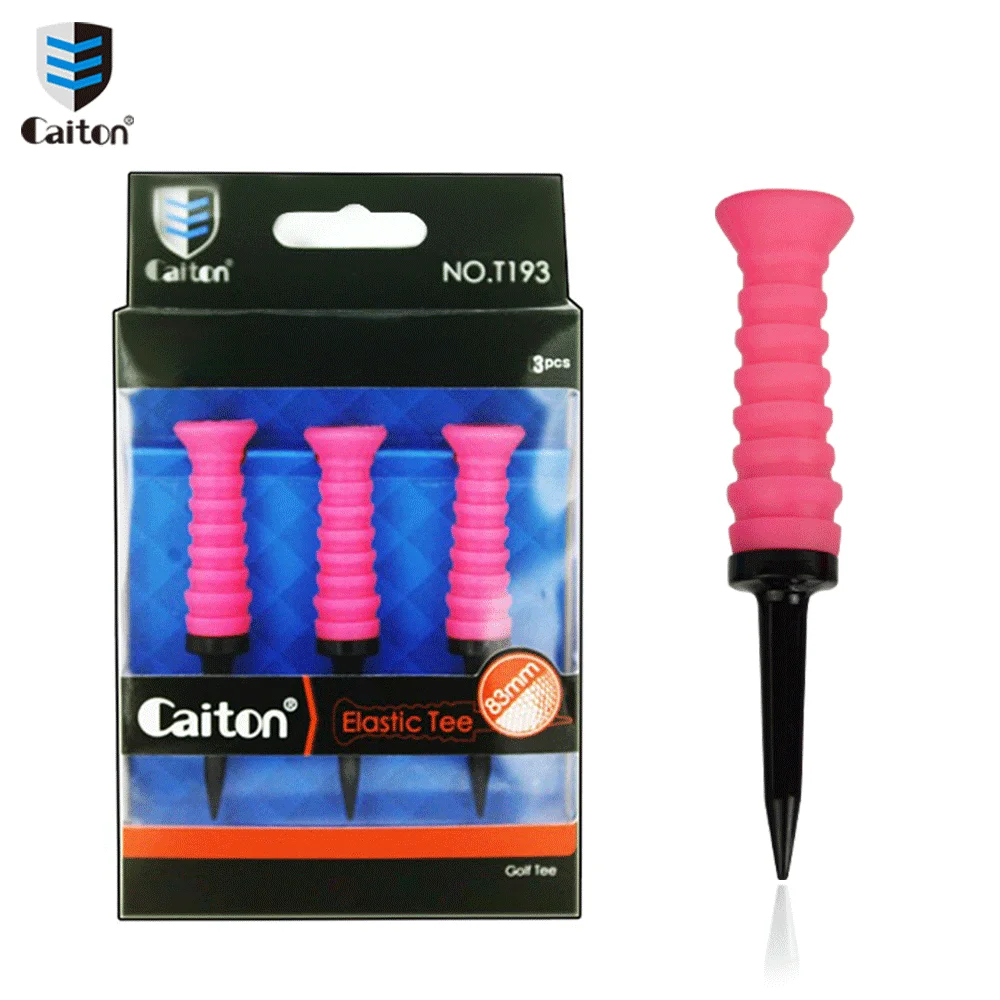 Caiton 83mm 3.27in Flexible Golf Tee Elastic Plastic Practice Tee 5 Colors Reusable Durable Tee for Driving Range Training