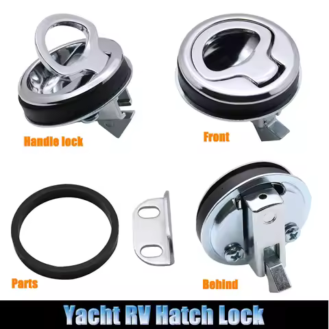 Boat Deck Hatches Locker Cover 316 Stainless-Steel Marine Hatch Locking Handle Flush Pull Hatch Slam Latch Boat Hardware 1/20pc