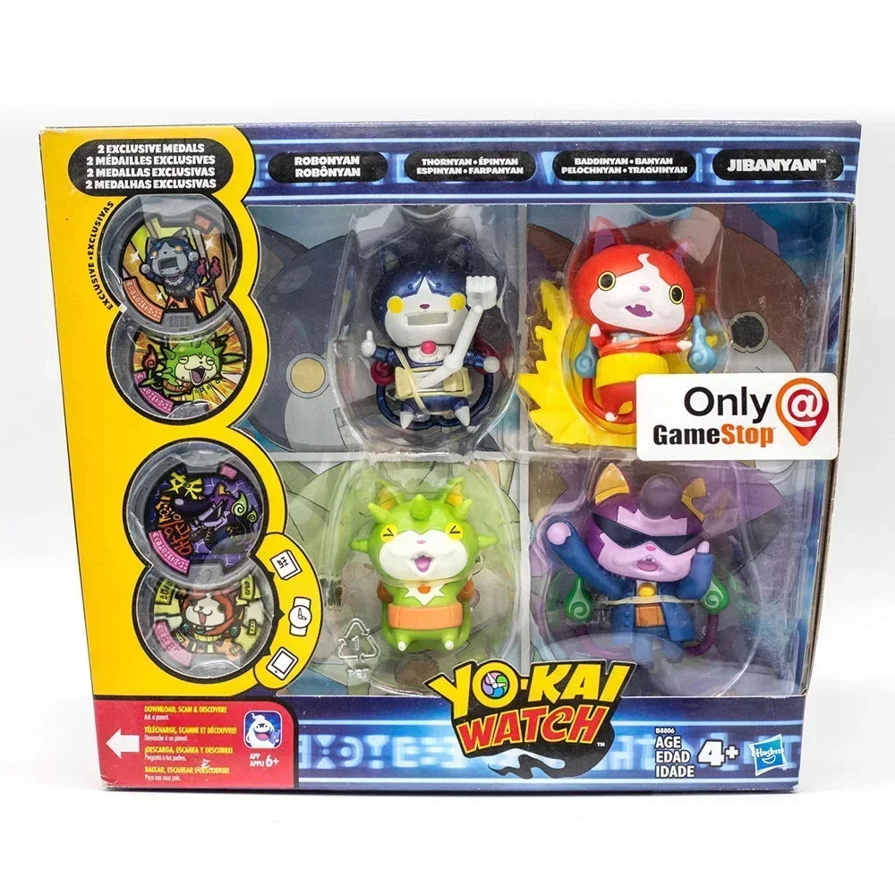 Hasbro yokai relógio brinquedo figuras de ação medalhas exclusivo robonyan thornyan baddinyan jibanyan modelo brinquedo coleção crianças presentes