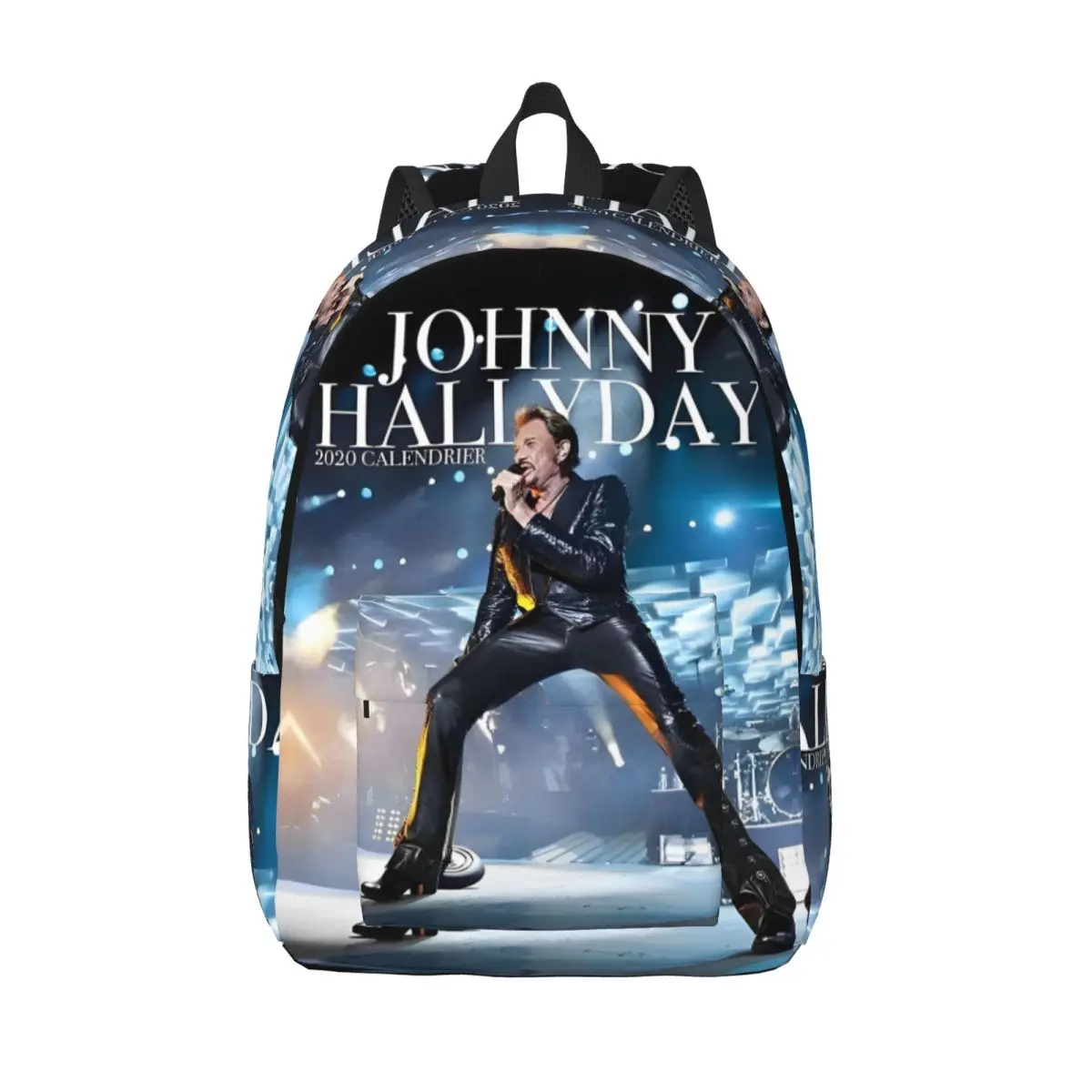 

Johnny Hallyday Backpack for Men Women Fashion Student Business Daypack Rock Star Music French Singer College Canvas Bags Gift