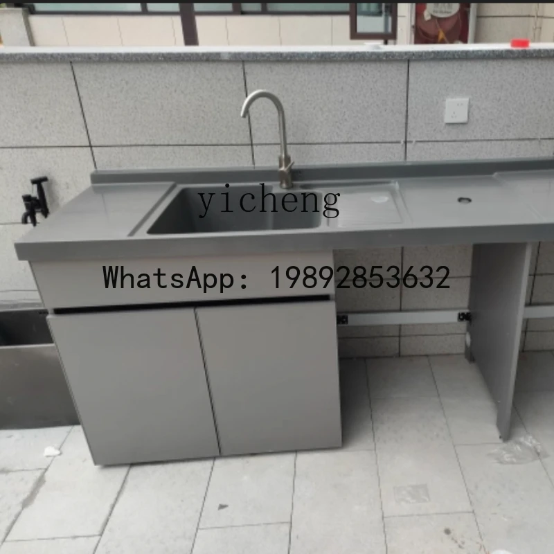 LYY  double washing machine integrated cabinet balcony laundry cabinet laundry sink with rubbing plate dryer combined cabinet