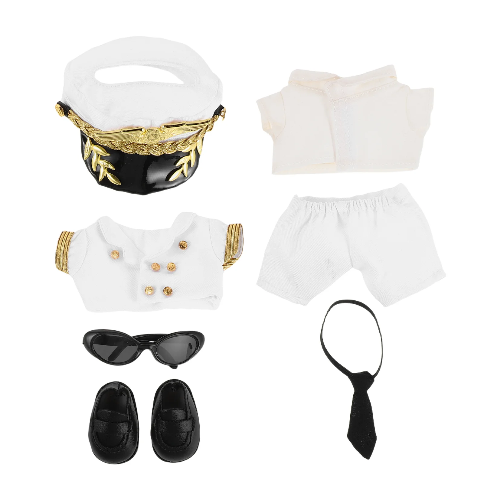 1Set Tiny Stuffed Clothing Captain Costume Set Outfit for Endless Role Play Possibilities Captain Costume Set