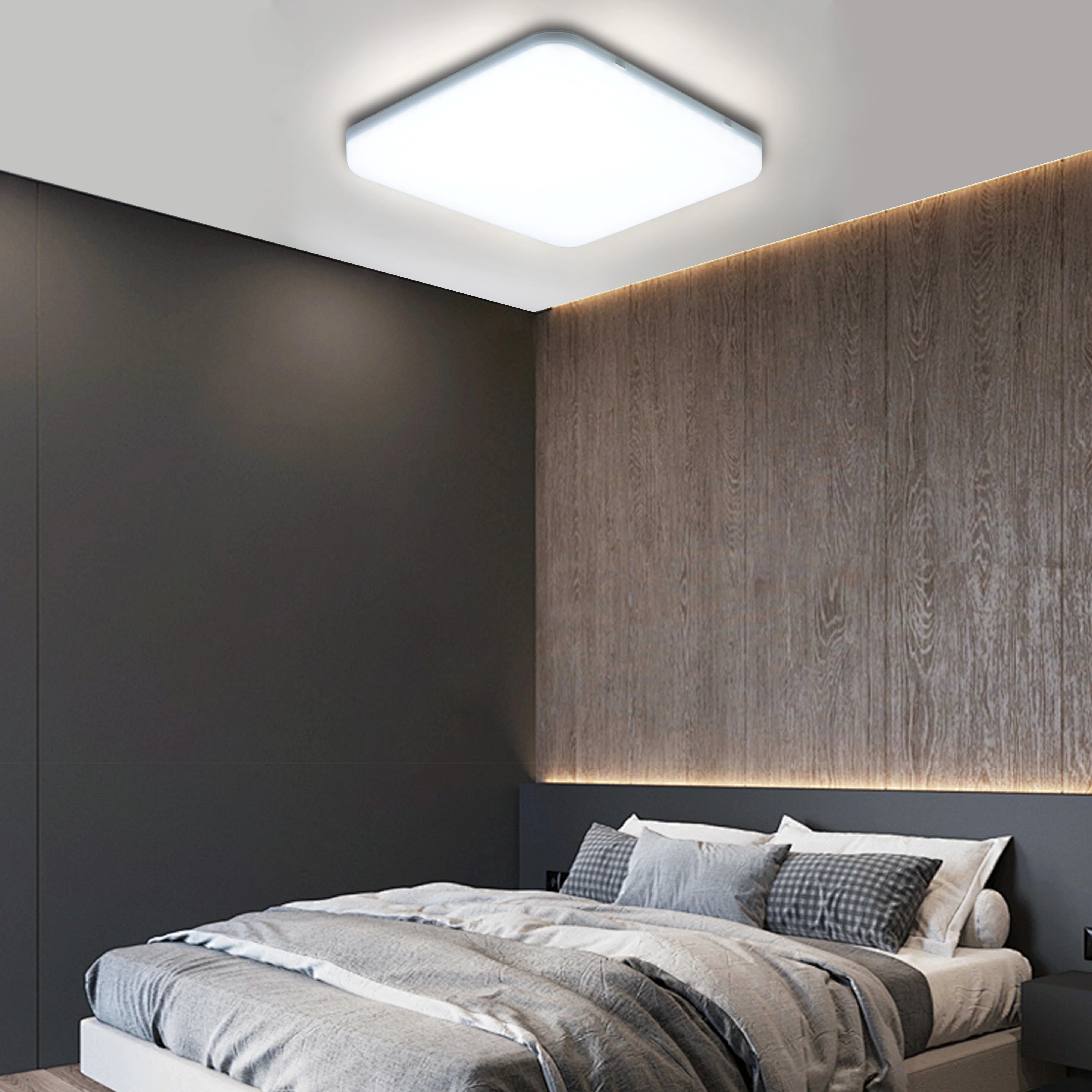 12 Inch Square LED Ceiling Light 18W 3000LM 6000K No Flicker Suitable for Corridors And Kitchen Embedded Square LED Lighting