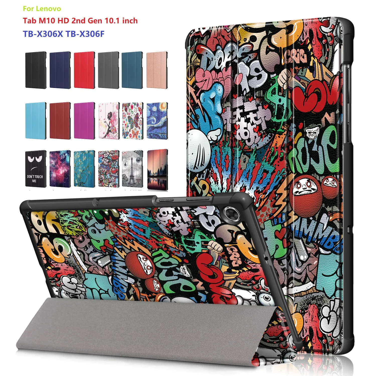 

PU Leather Case for Lenovo Tab M10 HD 2nd 2020 Cover Case for 10.1 Inch Tablet TB-X306X X306F Stand Skin Funda Capa