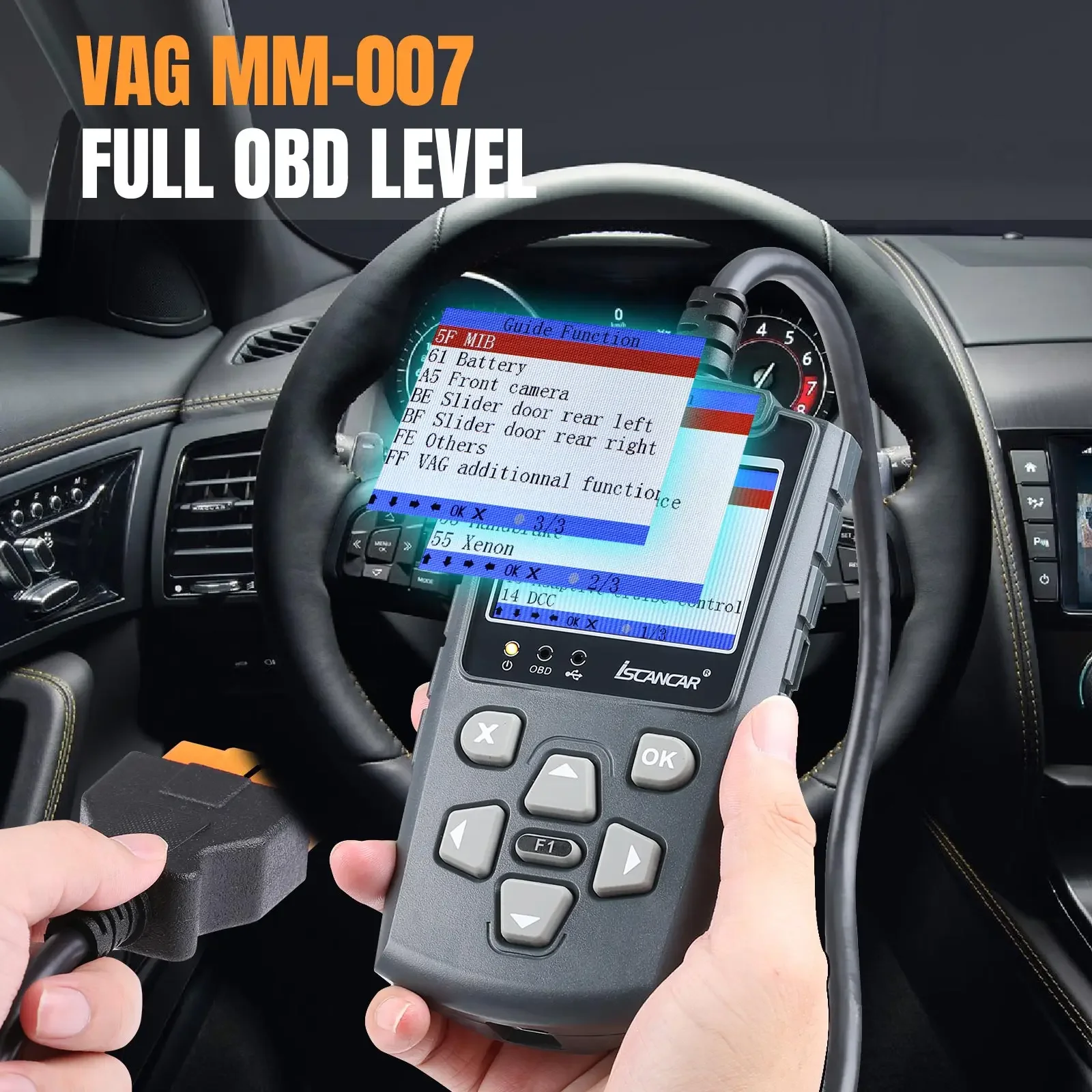 Xhorse Iscancar MM007 For VAG Diagnostic Tool and Maintenance Tool Support MQB KM Function Plus MQB Cable